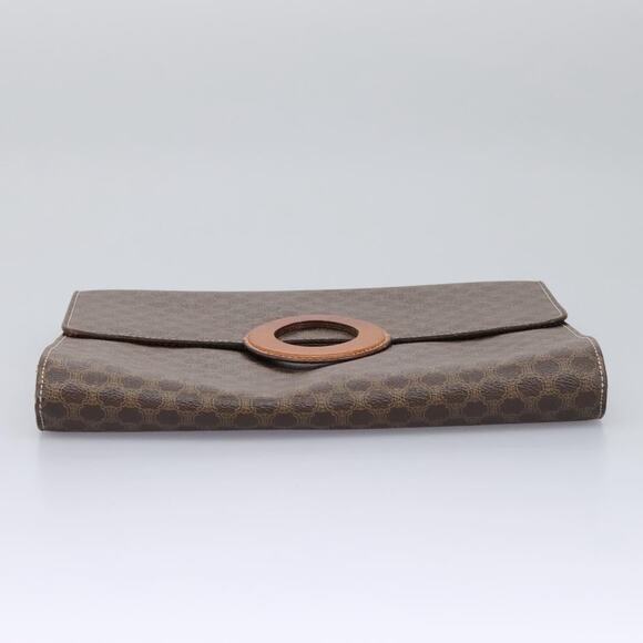 CELINE Macadam Canvas Shoulder Bag Pvc Brown Gold - Picture 7 of 13